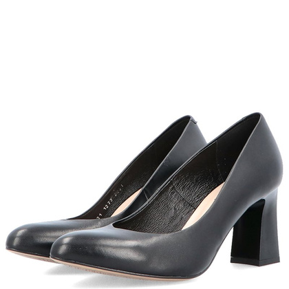 Klasyczne czółenka na słupku - KOTYL 1273 CZARNE