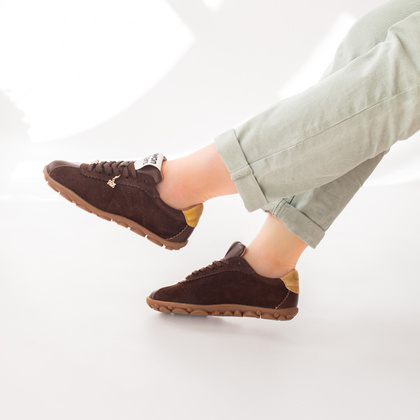 Hiszpańskie sneakersy premium - WONDERS AP-2103 BRĄZOWE