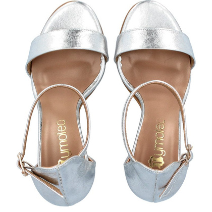 Sandały na szpilce - TYMOTEO LALA SREBRNE