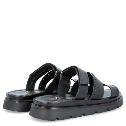 Skórzane klapki damskie - LEMAR 40440 CZARNE