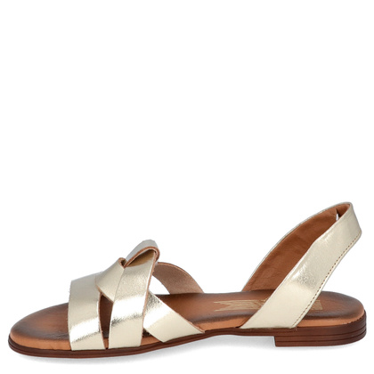 Płaskie sandały skórzane - LEMAR 40185 ZŁOTE