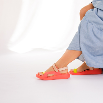 Lekkie hiszpańskie sandały - WONDERS C-6543 KORALOWE