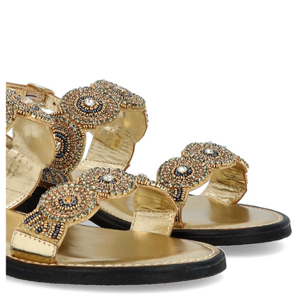 Eleganckie zdobne sandały - LEJADE 3755 ZŁOTE