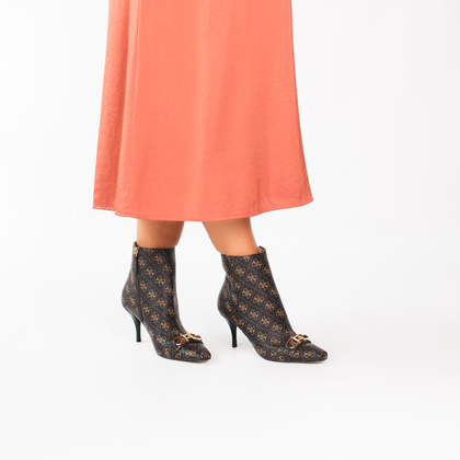 Botki na szpilce premium - GUESS SILENE2 FL8SILLEA10 BRĄZOWE