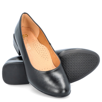 Niskie czółenka z powiększoną tęgością H - TYMOTEO P1019 CZARNE