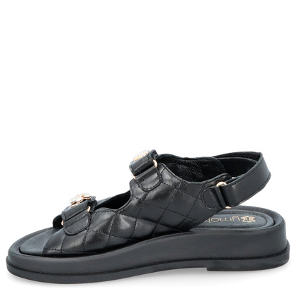 Sandały na rzep z ozdobami - TYMOTEO G1059 CZARNE