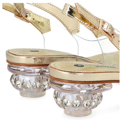 Sandały silikonowe na niskim obcasie - SCAVIOLA S-223 ZŁOTE