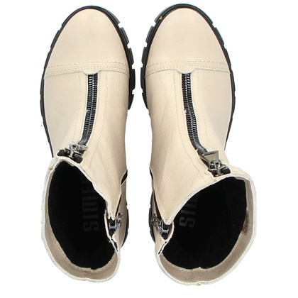 Wygodne botki ze skóry - SIMEN 3264A BEŻOWE