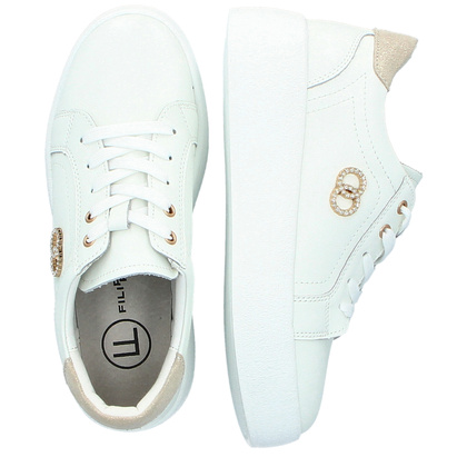 Skórzane sneakersy damskie - FILIPPO DP6721/25 BIAŁE