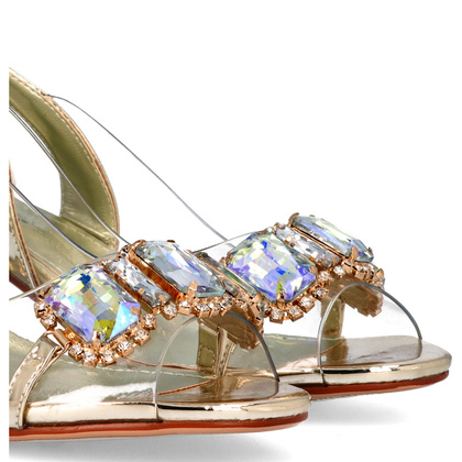 Sandały na ozdobnym obcasie - SCAVIOLA S-144 ZŁOTE