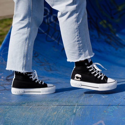 Trampki damskie za kostkę - KARL LAGERFELD KAMPUS MAX KL60450N CZARNE