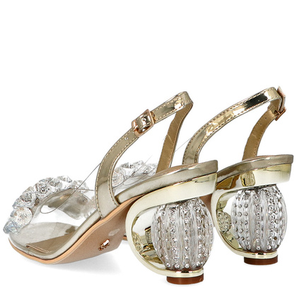 Sandały na modnym obcasie - SCAVIOLA H-06 ZŁOTE