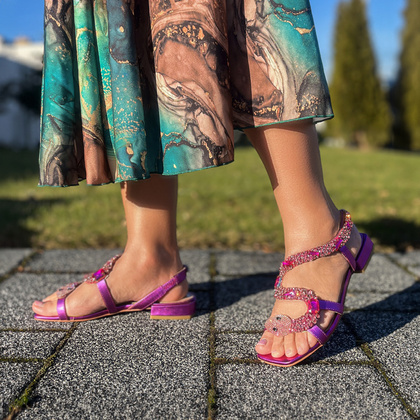 Eleganckie hiszpańskie sandały - ALMA EN PENA V240730 FUKSJA