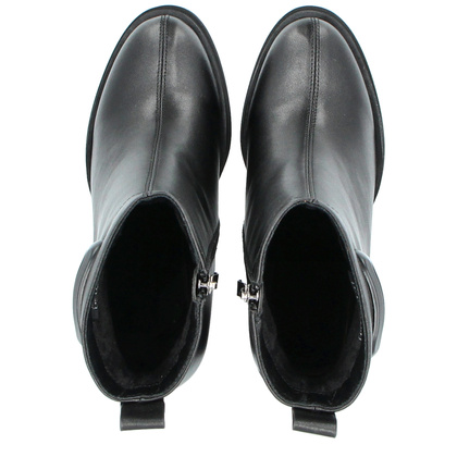 Skórzane botki na platformie - FILIPPO DBT6546/24 CZARNE