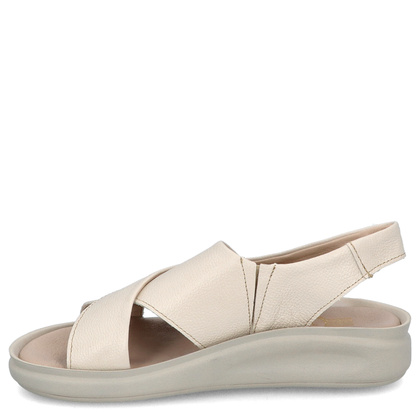 Wygodne skórzane sandały - LEMAR 40392 BEŻOWE