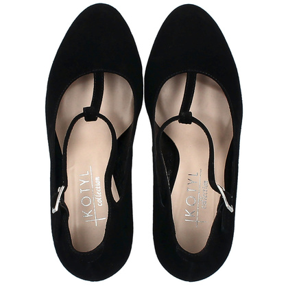 Czółenka z paskami - KOTYL 5931 CZARNE