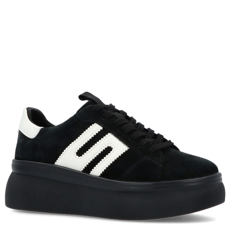 Skórzane sneakersy damskie - FILIPPO DP7175/25 CZARNE