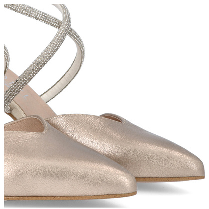 Szpilki ślubne z błyszczącymi paseczkami - KOTYL 3713 ZŁOTE