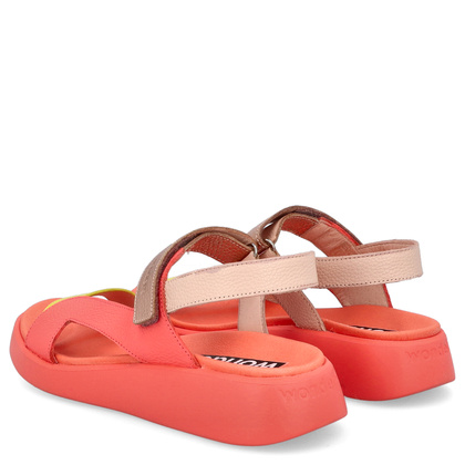 Lekkie hiszpańskie sandały - WONDERS C-6543 KORALOWE