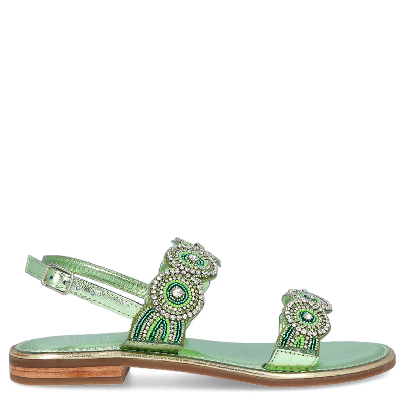 Eleganckie zdobne sandały - LEJADE 3755 PISTACJOWE