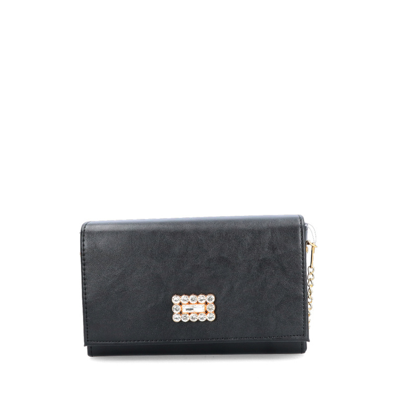 Wizytowa torebka z ozdobą - TYMOTEO 120 CZARNA