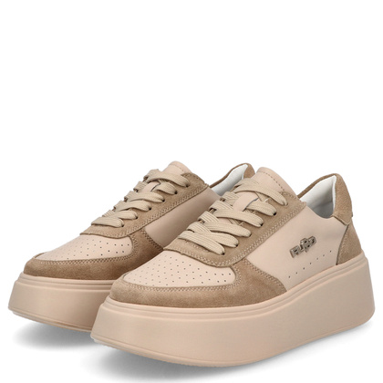 Skórzane sneakersy damskie - FILIPPO DP6047/24 BEŻOWE