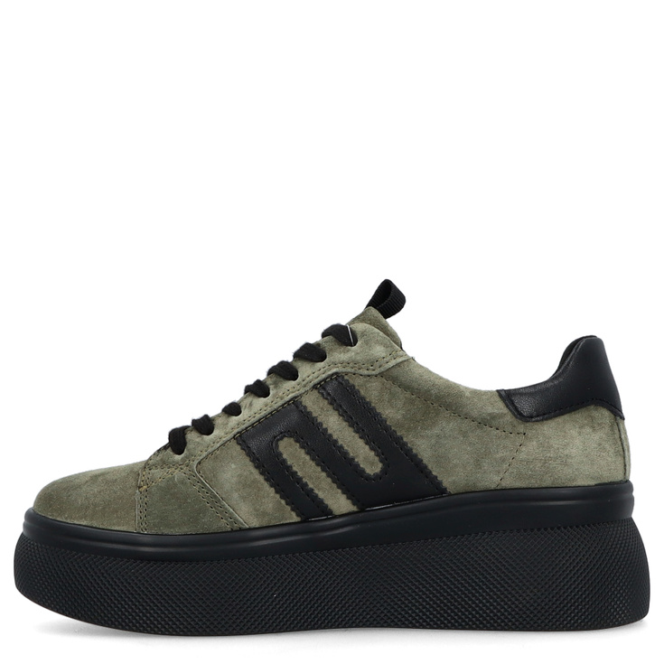 Skórzane sneakersy damskie - FILIPPO DP7175/25 KHAKI