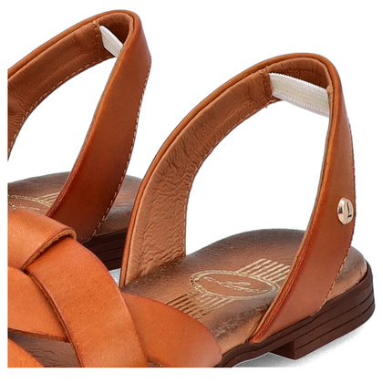 Płaskie sandały skórzane - LEMAR 40185 BRĄZOWE