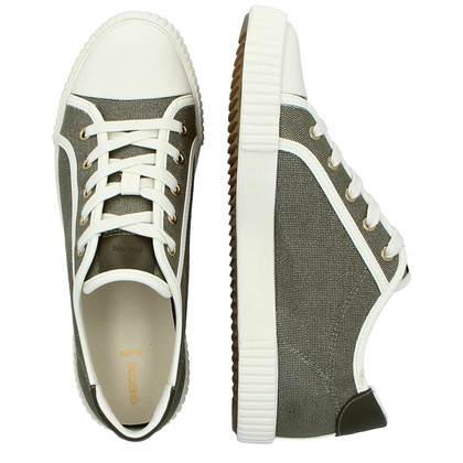 Sznurowane trampki damskie - GEOX D.BLOMIEE B-SHI. TEX D556HB ZIELONE