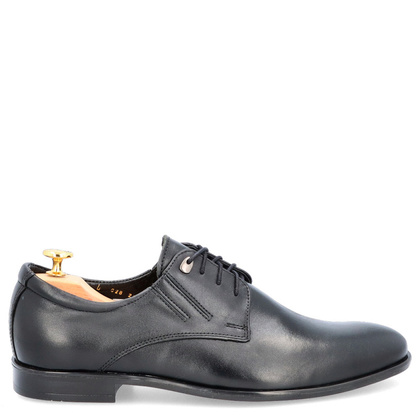 Półbuty skórzane męskie - LEADER 363-459 CZARNE