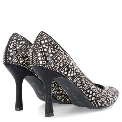 Szpilki z kryształkami - MENBUR 24682 CZARNE