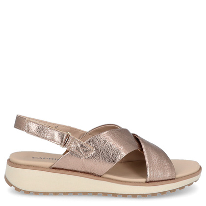 Komfortowe sandały na rzep - CAPRICE 9-28703-42 ZŁOTE