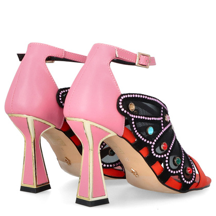 Ekskluzywne sandały słupku - SCAVIOLA S-199 KOLOROWE