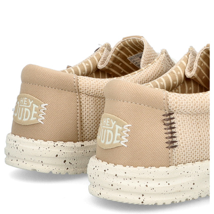 Lekkie mokasyny męskie - HEY DUDE WALLY STRETCH SOX BEŻOWE