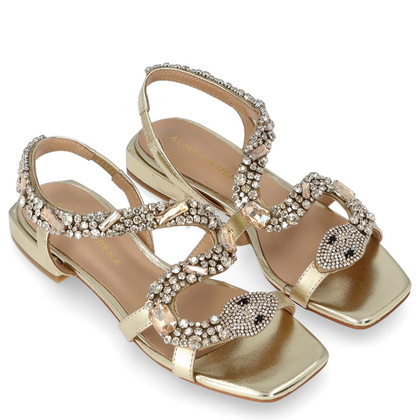 Eleganckie hiszpańskie sandały - ALMA EN PENA V240730 ZŁOTE