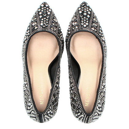 Szpilki z kryształkami - MENBUR 24682 CZARNE