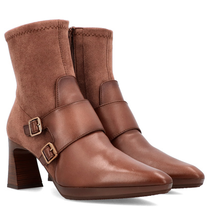 Hiszpańskie botki z klamerkami - HISPANITAS HI254304 BRĄZOWE