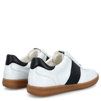 Wygodne trampki ze skóry - CAPRICE 9-23705-44 BIAŁE