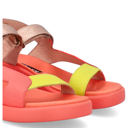 Lekkie hiszpańskie sandały - WONDERS C-6543 KORALOWE