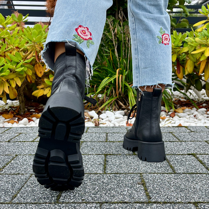 Klasyczne workery ze skóry - KARINO 5231 CZARNE