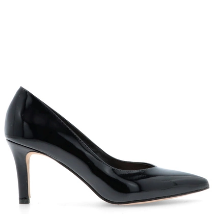 Eleganckie szpilki ze skóry lakierowanej - KOTYL 3701 CZARNE