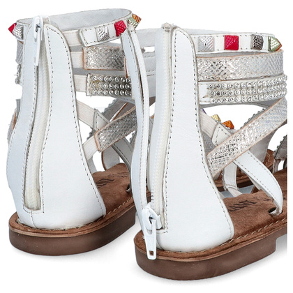 Sandały damskie gladiatorki - LAZAMANI LA75406 BIAŁE