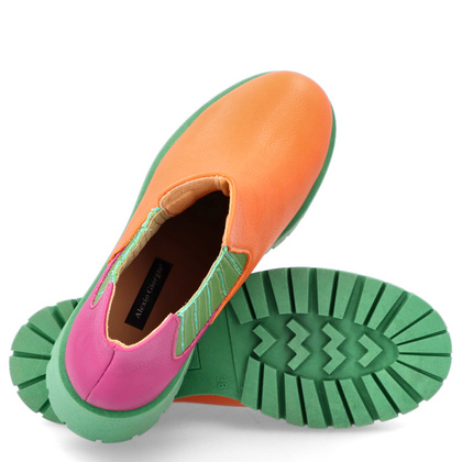 Kolorowe sztyblety - TYMOTEO A1001 POMARAŃCZ ZIELEŃ RÓŻ