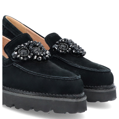 Eleganckie mokasyny z ozdobą - FILIPPO DP6167/24 BK