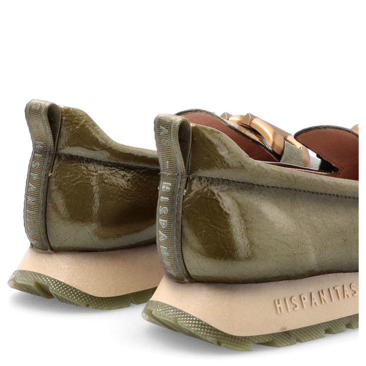 Hiszpańskie półbuty lakierowane - HISPANITAS HI254386 KHAKI