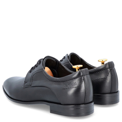 Skórzane półbuty wizytowe - LEADER 396-459 CZARNE