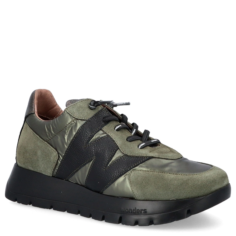 Hiszpańskie sneakersy premium - WONDERS A-2464 KHAKI