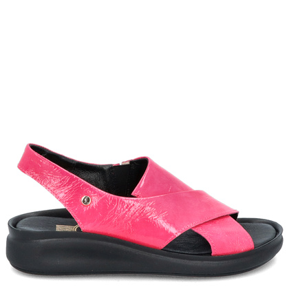 Wygodne skórzane sandały - LEMAR 40392 FUKSJA