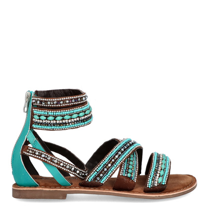 Sandały damskie gladiatorki - LAZAMANI LA75393 TURKUSOWE