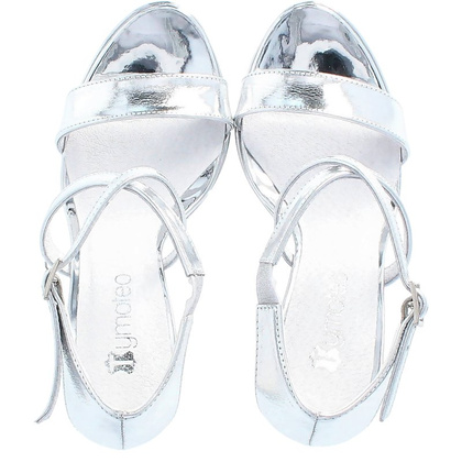 Sandały na szpilce - TYMOTEO PALME SREBRNE